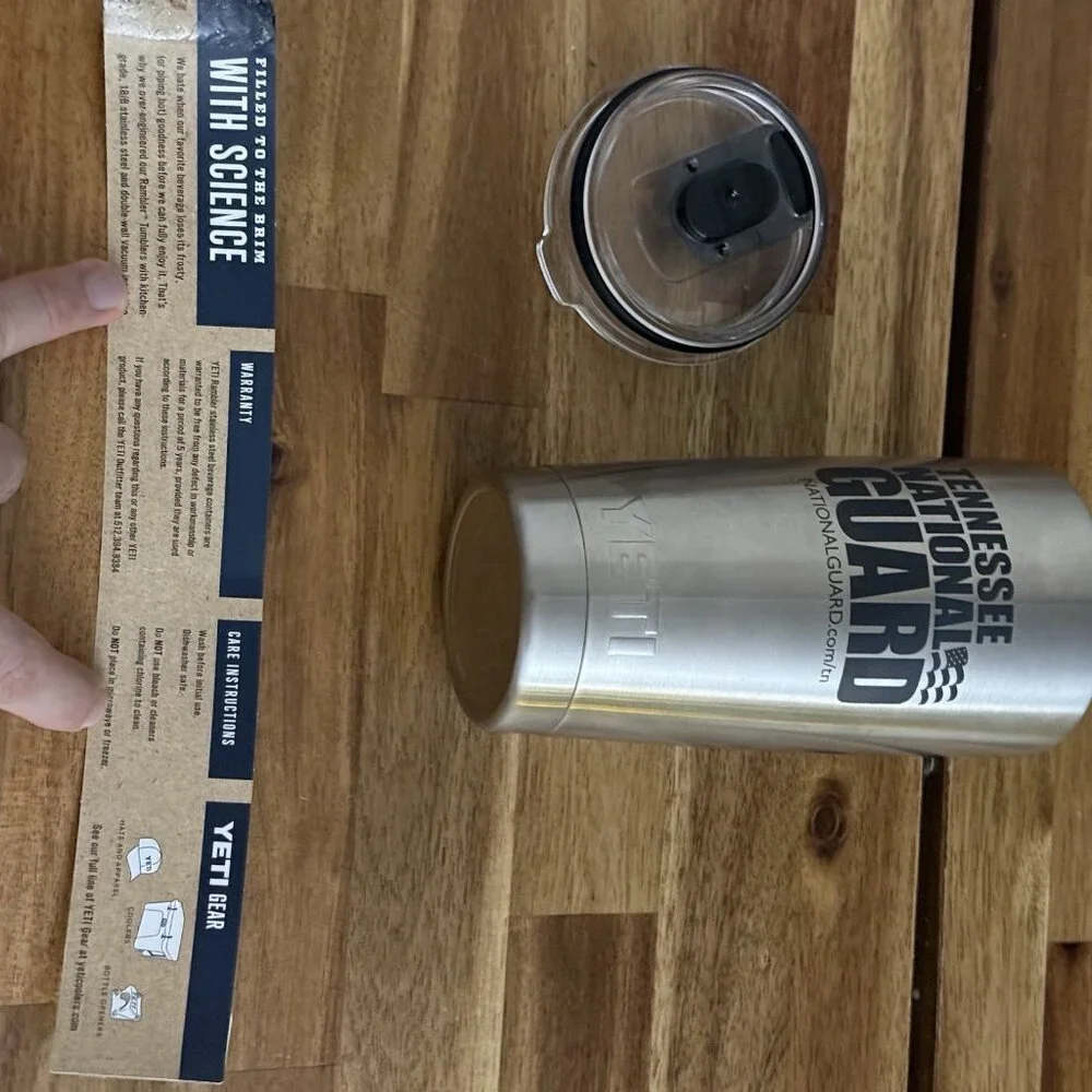 YETI Rambler 20 oz Insulated Tumbler Stainless w Magslider Lid TN National Guard